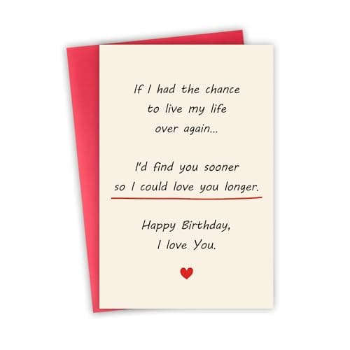 CutePoem Romantic Birthday Cards for Husband, Wife, Boyfriend, Girlfriend, I Love You Birthday Card for Women Men Him Her.