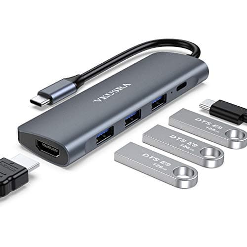 USB C Hub Multiport Adapter, VKUSRA 5 in 1 Dongle USB C to 4K HDMI, 3 USB 3.0 Port, 100W PD, USBC Adapter for MacBook, XPS, Laptop, PC, and More Type C Devices