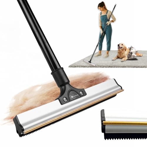 Carpet Rake for Pet Hair Removal & Fluffing Matted Carpet