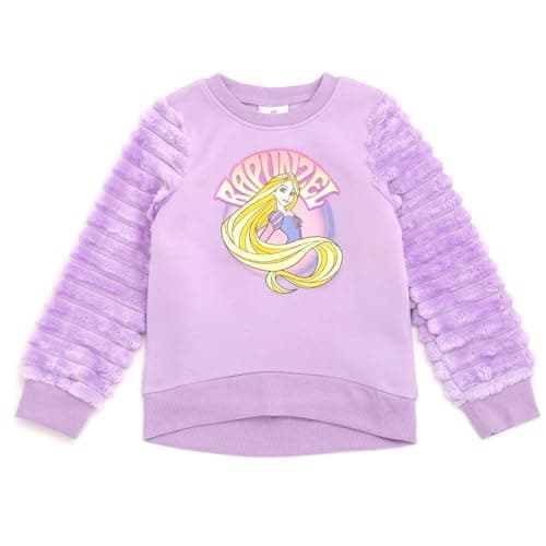 Disney Tangled Little Girls' Graphic Ribbed Knit Pullover Purple Rapunzel 6