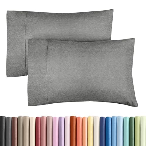 Queen Pillow Cases Set of 2 - Ultra Soft Hotel Quality Pillowcase Covers - Comfy, Cozy & Wrinkle Free - Shrinkage and Fade Resistant - Machine Washable Pillow Protectors - 2 Piece Set - Heathered Grey
