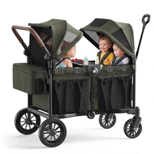 BabyPave 4 Seater Wagon Stroller for Kids with 66 lb Spacious Storage