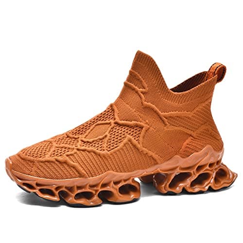 Poramea Men Slip on Blade Sneakers Trail Running Walking Tennis Sport Shoes