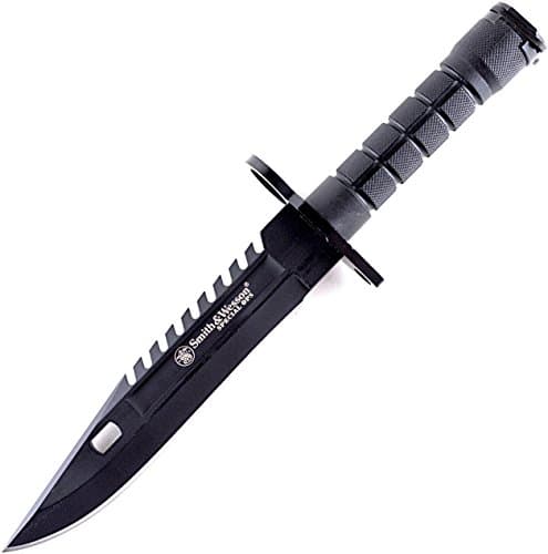Smith & Wesson SW3B 12.8in S.S. Fixed Blade Knife with 7.8in Bowie Blade with Notched Spine and Nylon Fiber Handle for Outdoor, Tactical, Survival and EDC