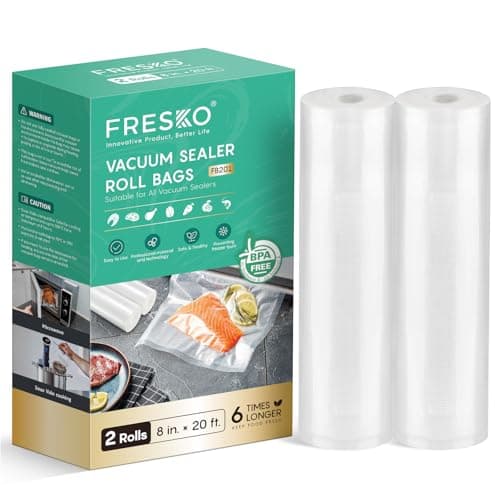 FRESKO 8"x20' Vacuum Sealer Bags for Food, 2 Rolls