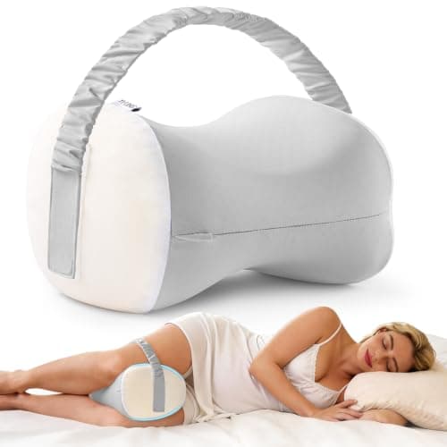 YFONG Knee Pillow for Side Sleepers, Memory Foam Leg Pillow, Grey