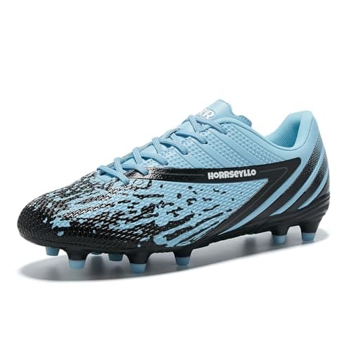 HORRSEYLLO Soccer Cleats for Men and Women Professional Football Training Shoes Outdoor Durable Firm Ground Lightweight Adult Rugby Boots