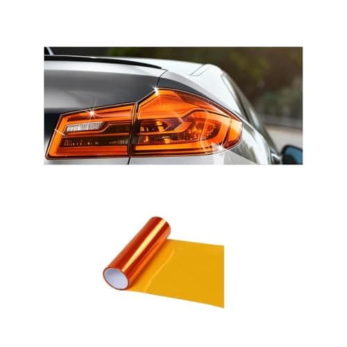 Norkmdi Car Light Tint Film, 12 × 47 Inch Self Adhesive Shiny Chameleon Vehicle Headlight Taillight Film Sticker, Automotive Fog Light Smoke Sheet Roll, Universal for SUV RV Truck (Orange)