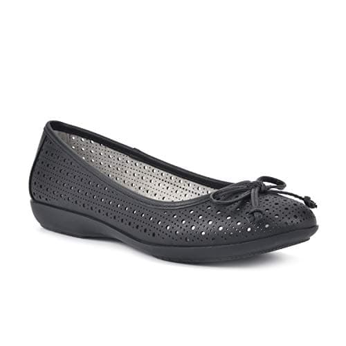 CLIFFS BY WHITE MOUNTAIN Cheryl Women's Ballet Flat, Black/Burnished/Smooth, 6.5 W