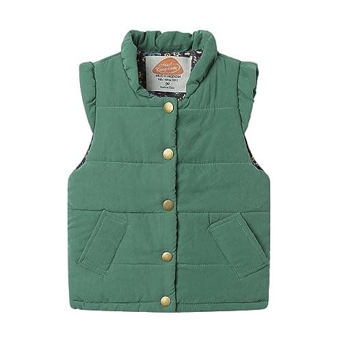 Mud Kingdom Toddler Girls Vest Outerwear Lightweight Cute Floral Green 2T