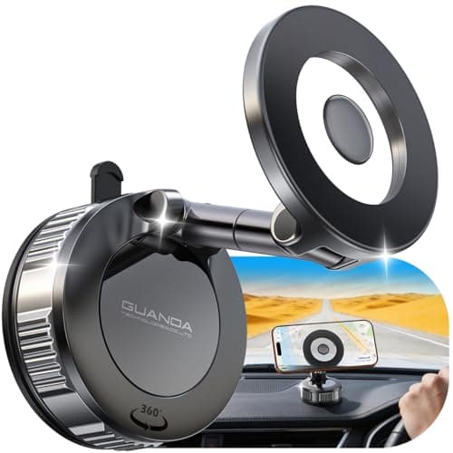 Car Phone Holder, Magnetic Phone Mount for Car with Vacuum Base for MagSafe