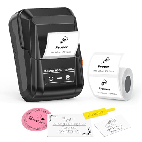 SUPVAN T50M Pro Bluetooth Label Maker Machine with Tape, Black