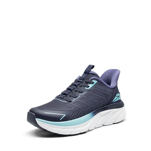 ALLSWIFIT Women's Slip On Walking Shoes Running Comfortable Tennis Breathable Non Slip Athletic Gym Workout Cross Training Fashion Sneakers,Size 6.5,Blue,SARR034W