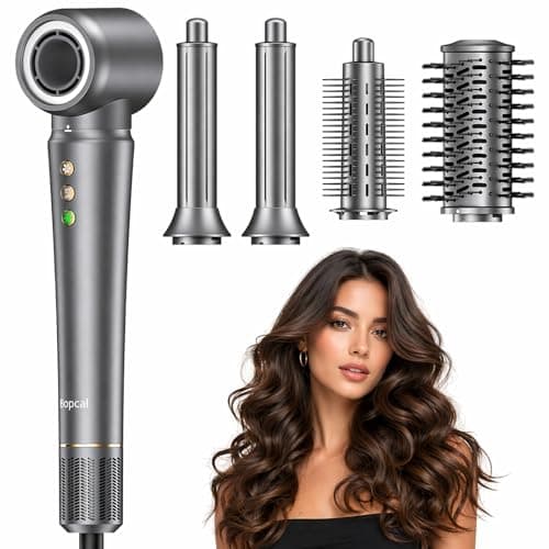 Bopcal Hot Air Styler Wrap, Multi Hair Styler Dryer Brush, 110,000 RPM Fast Drying Hair Dryer Brush with Auto Curling, No Heat Damage Ionic Styler for Curl, Straighten & Volume