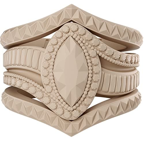 Rinfit Silicone Rings for Women - Engagement or Promise Ring & Stackable Set - Womens Rubber Wedding Rings & Silicone Wedding Bands - Patented Design - Nude - Size 7
