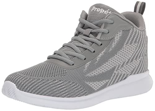 Propét Women's TravelBound Hi Sneakers, Grey, 9.5 Narrow US