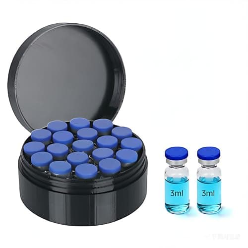 19-Slots 3ml Peptide Case & Insulin Vial Storage Hloder, Peptide Storage Case for 1ml 2ml 3ml Vials, Portable Travel Case TSA Approved, Small Size Vial Storage Case by KNOCKO (Black)