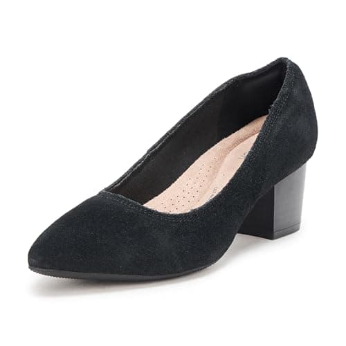 Clarks Collection Women's Ellanie Hope Pump, Black Suede, 8.5 M US