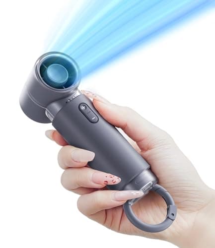 WSKEN Portable Handheld Fan, Rechargeable, 5 Speeds Mode, 20000rpm Brushless Motor, [Small But Powerful] - Ideal for Travel, Cruises, Hiking, Concerts & Lover Gifts(Gray)