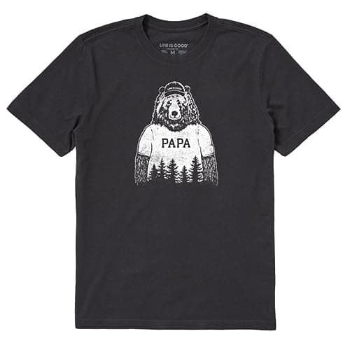 Life is Good. Men's Crusher Tee Papa Bear, Jet Black