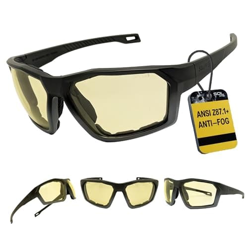 SOL PRO Anti-Fog Safety Riding Glasses, ANSI Z87.1, Wraparound, Lowlight