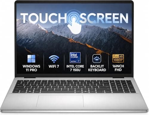 Dell Laptop 16" inch Touchscreen, Intel Core 7 150U (10 Cores), FHD+ 300nits WVA/IPS Display, 32GB DDR5 RAM, 1TB SSD, Backlit Keyboard, AI Copilot, Windows 11 Pro