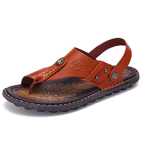 OHCHSH T-Strap Sandals Casual House Beach Summer Universal Footbed Sandals Shoes US 7