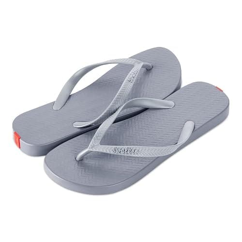 Swalker Flip Flops for Women & Men, Recyclable Rubber Sole Women Sandals with Non-Slip & Bouncy Footbed
