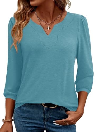 LUYAA Blouses For Women 3/4 Sleeve Summer Tops Womesn Blouses Summer Shirt