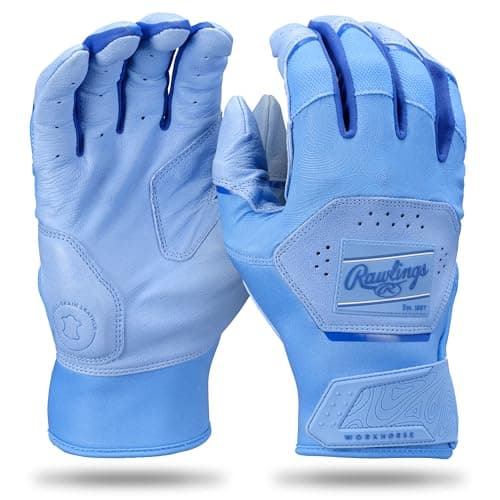 Rawlings | Adult Workhorse Baseball Batting Gloves | Columbia Blue/Royal | XLRG