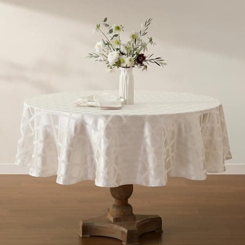 Lenox Laurel Leaf Tablecloth, Platinum - 70" W x 86" L Oval