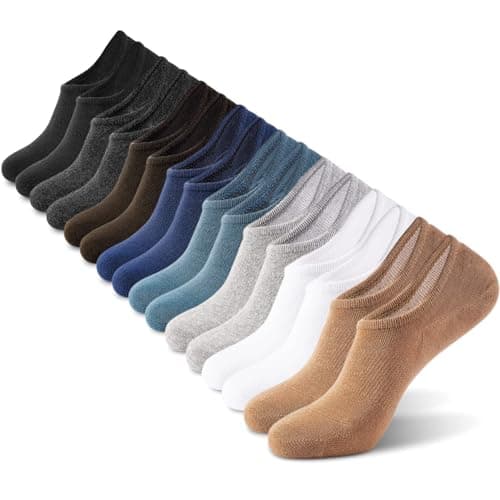 IDEGG No Show Socks Men Low Cut Ankle Short Socks for Men Casual Athletic Socks with Non Slip Grip