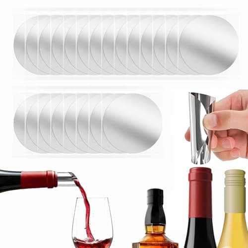 Bioudell 30-Pack Disposable Wine Pouring Discs, 3-Inch Individually Wrapped Anti-Drip Liquor Pour Spouts for Wine & Spirit Bottles, Single-Use Design Prevents Flavor Transfer