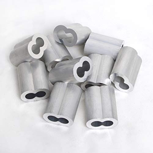 HIGOOD Wire Rope Sleeve, for Wire Rope Dia. 1/2", Aluminum Alloy, PK 10
