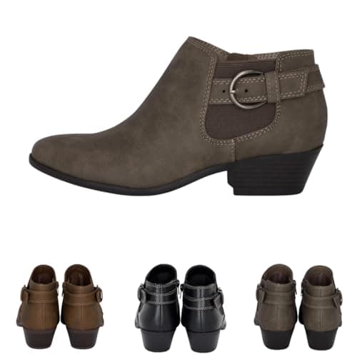 Chariot & Co Kiki Womens Western Chelsea Ankle Boots, D-Taupe, 5.5