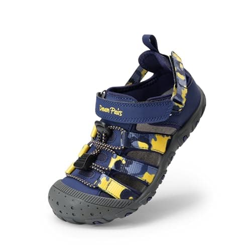 DREAM PAIRS Boys Girls Outdoor Athletic Sport Sandals Summer Hiking Beach Casual Closed Toe Rainbow Multicolor for Toddler/Little/Big Kids,Size 8 Toddler,Dark Blue/Camo,SKST26001K