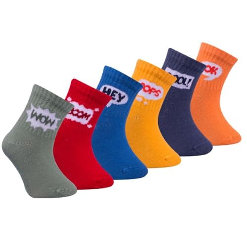 Petit Minou Bella Seamless-Toe Turkish Cotton Ribbed Crew Socks - Stylish and Cozy 6-Pack Baby & Toddler Socks (US, Age, 2 Years, 3 Years, Express)