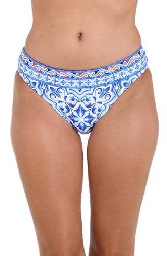 La Blanca Women's Banded Hipster Bikini Swimsuit Bottom, Blue//Alboran Sea, 10