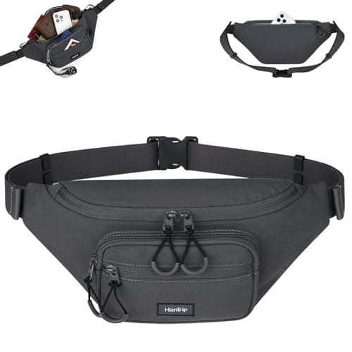 HanTrip Crossbody Fanny Packs Belt Bag Waist Purse for Women Men, Dark Gray