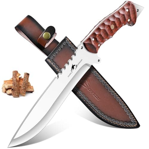 Purple Dragon Heavy Duty Machete with Sheath- Fixed Blade Serrated Spine