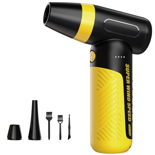 DEEBOX Electric Compressed Air Duster & Blower, 150000 RPM Super Power Adjustable Air Duster, 3 Speed Cordless Mini Blower, USB Rechargeable (5V/2A), Portable Dust Remover for Computer Keyboard Car