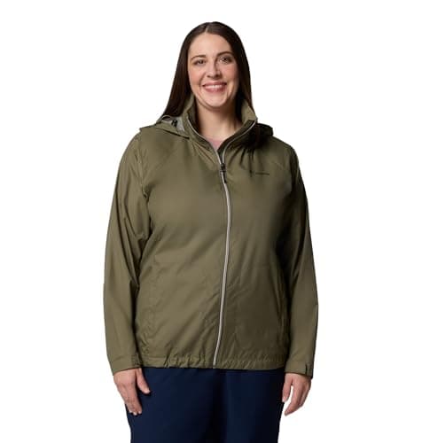 Columbia Womens Switchback IV Rain Jacket, Stone Green, 1X