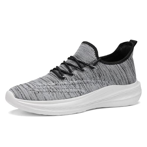 VAMJAM Men's Running Shoes Slip On Walking Shoes Non Slip Lightweight Workout Breathable Gym Sneakers Fashion Mesh Sneakers Blackwhite Size 8