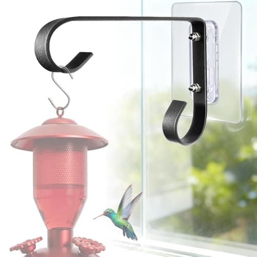4-Pack Bird Feeder Hanger for Window - Dual-Mount Adhesive or Screws