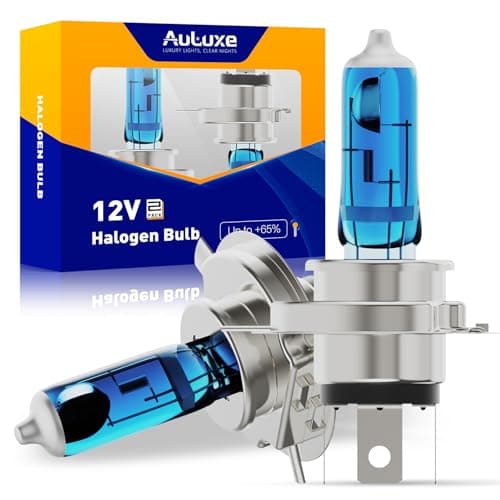 AULUXE H4 Halogen Headlight/Fog Light 12V 55W White 5000K High/Low Beam Super Bright, pack of 2