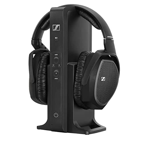 Sennheiser RS 175 RF Wireless Headphones for TV with Bass Boost and Surround Sound Modes, Compact and Ergonomic, Wireless TV Headphones Listening, Black