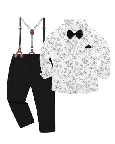 DISAUR Boys Suit for Kids Funeral Church Wedding Ring Bearer Outfit Boy Formal Suits 3 Piece Slim Fit Dresswear Suit Set Black 5-6 Years
