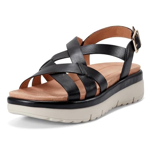 Easy Spirit Women's Indie Open Toe Strappy Casual Sandal, Black 001, 7.5 M