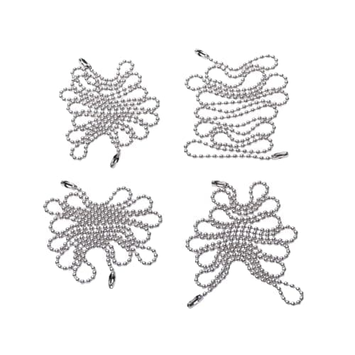 OYWOBET 4 Pcs 3mm 1 Meter Length Silver Stainless Steel Pull Chain String Extension with Connector for Chain Extender Ceiling Fan Pull Chain Light Fixture Ball Chain Bulb Switch