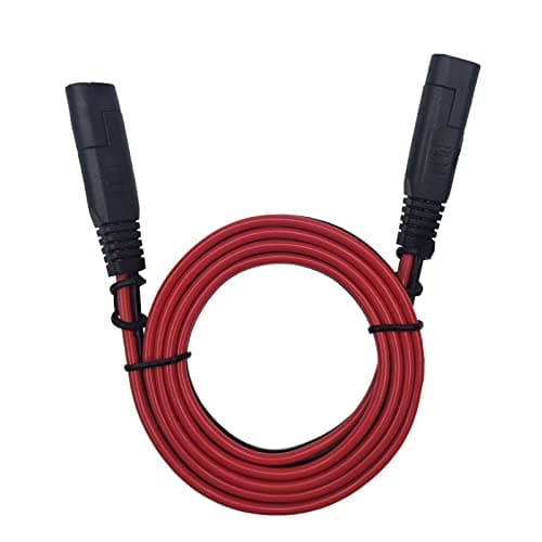 SAE Extension Cable 3ft 12V-24V Battery Charging Cord with Dust Cap 2 Pin Quick Connect Disconnect Plug DC Connection for Camp Trailer Solar Panels with 15A Fuse (4ft - 2 Pack)